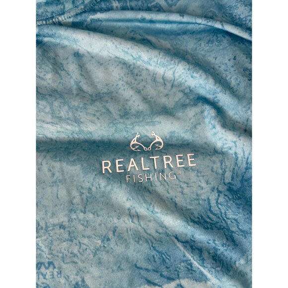Realtree Fishing Men's Shirt XXL Blue Wave Camouflage Polyester Beach Ocean - Picture 4 of 4